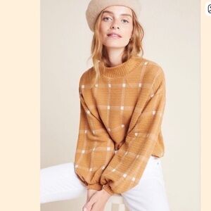 Anthropologie Porridge Textured Balloon Sleeve Top Sz S